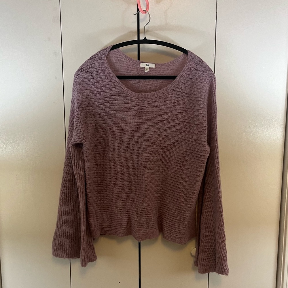 Light Purple Bell Sleeve Sweater